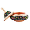 Handcrafted Persian Copper Sugar Bowl with Lid - Minakari Enameled Giso