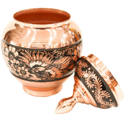Handcrafted Persian Engraved Copper Sugar Bowl Almas