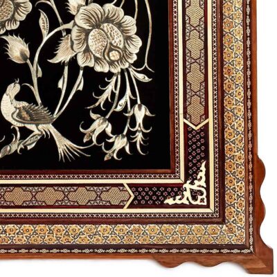 Handmade Framed Persian Engraved Copper Art Mahya – Traditional Wall Decor