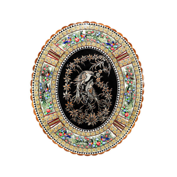 Handmade Framed Persian Engraved Copper Art Rahil – Traditional Wall Decor