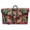 Embroidered Ethnic Velvet Clutch Handbag with Paisley Pattern