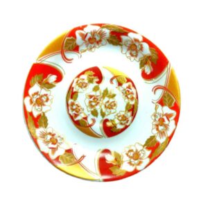 Persian Tea Saucer – Porcelain with Azin Design (Set of 6)