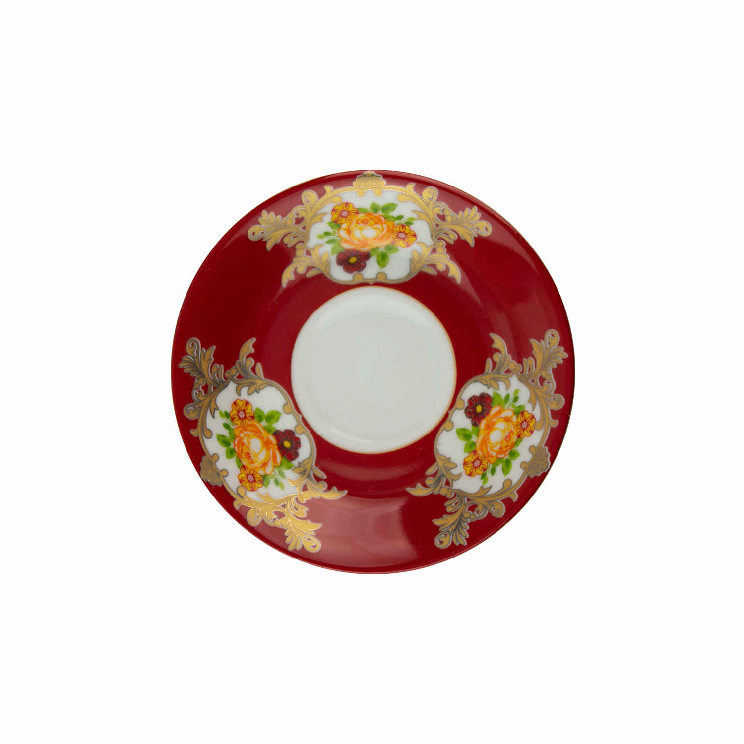 Persian Tea Saucer - Porcelain with Golbaran Design (Set of 6)