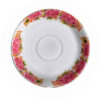 Persian Tea Saucer - Porcelain with Rose Design (Set of 6)