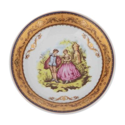 Persian Tea Saucer – Porcelain with Victoria Design (Set of 6)