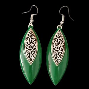 Green Vintage Style Dangle Earrings