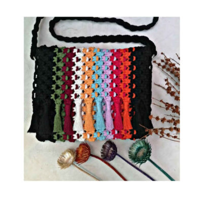 Macrame Crossbody Shoulder Bag Luxurious Handcrafted Negar