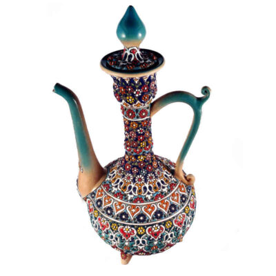 Persian Pottery Rosewater Sprinkler – Minakari Enameled Sahel