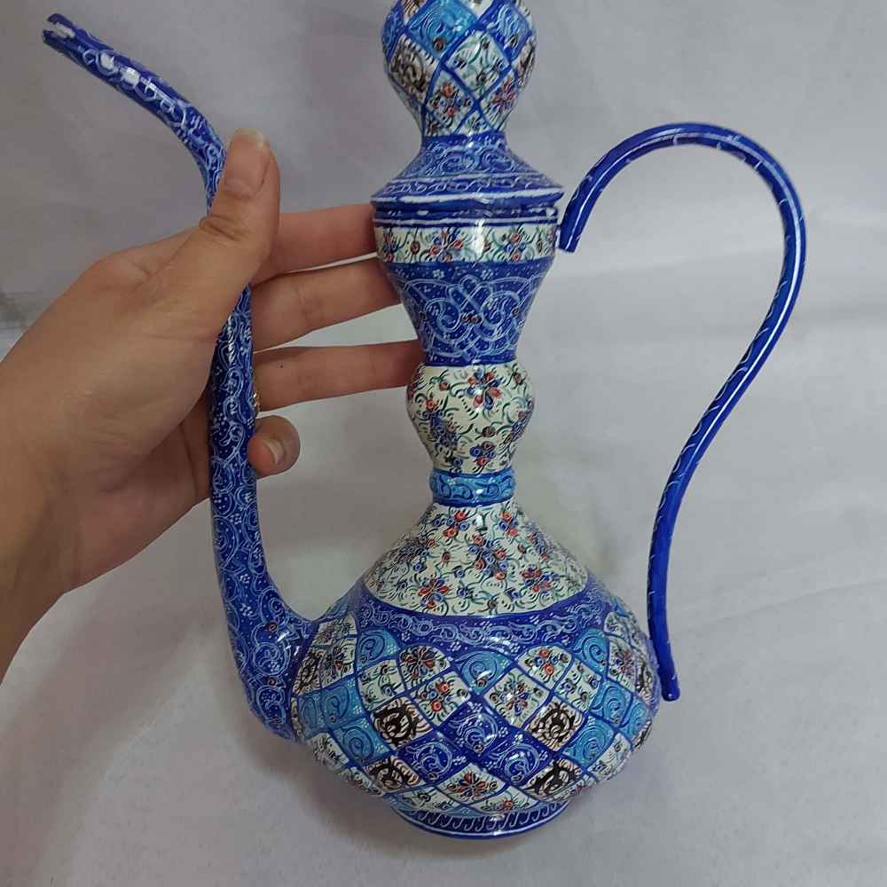 Persian Copper Rosewater Sprinkler – Minakari Enameled Eslimi