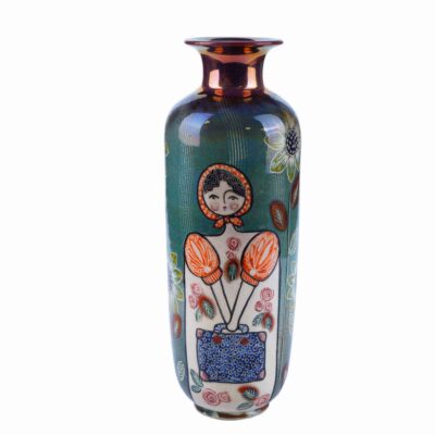 Tiny Pottery Vase for Single Flower – Perfect Gift for Plant Lover with Girl Pattern