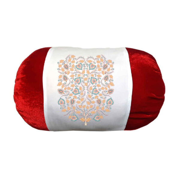 Persian Cylindrical Bolster Pillow in Velvet Fabric Ziba