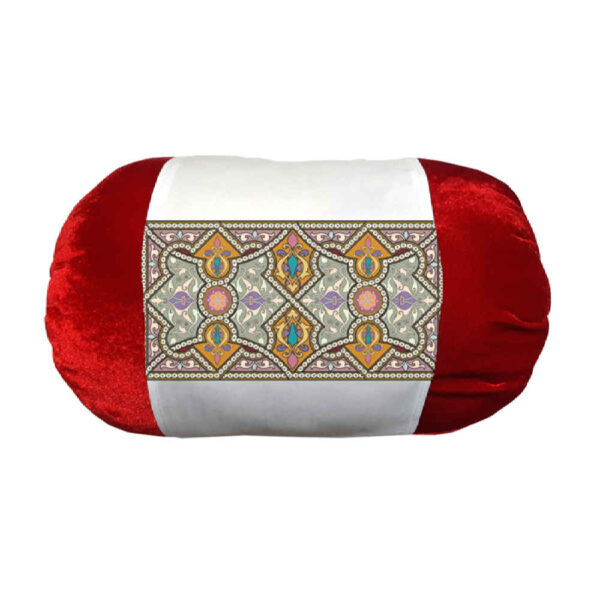 Persian Cylindrical Bolster Pillow in Velvet Fabric Mahsa