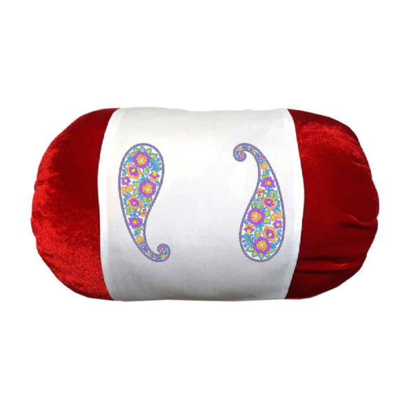 Persian Cylindrical Bolster Pillow in Velvet Fabric Fama