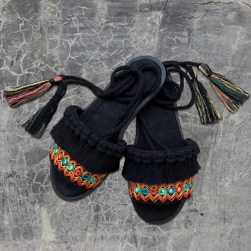 Sling Back Macrame Boho Sandals Model Sahel