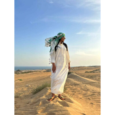 White Dishdasha Thawb for Women – Traditional Arab-Style Dress