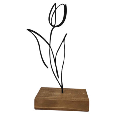 Metal Minimalist Figurine Artwork Sculpture Tulip Flower