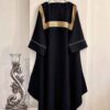 Stylish Abaya for Muslim Women with Black Cotton Fabric