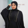 Stylish Butterfly Abaya for Muslim Women – Black Crepe Fabric