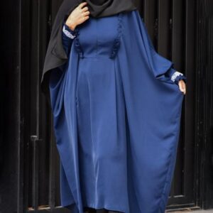 Navy Blue Bahraini Crepe Abaya