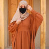 Traditional Butterfly Abaya for Women – Soft Orange Crepe Fabric