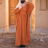 Traditional Butterfly Abaya for Women – Soft Orange Crepe Fabric