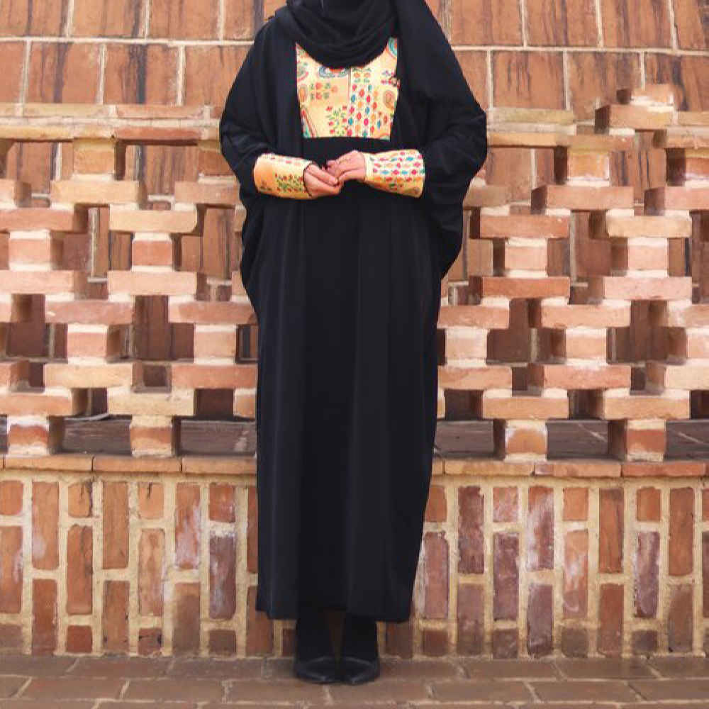 Traditional Butterfly Abaya for Muslim Women – Soft Crepe Fabric