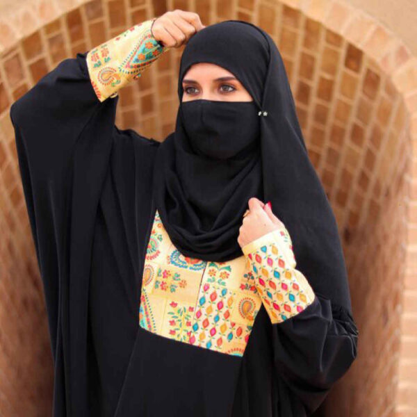Traditional Butterfly Abaya for Muslim Women – Soft Crepe Fabric