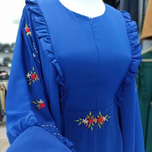 Floral Embroidery Crepe Abaya