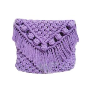 Macrame Crochet Clutch Bag - Purple