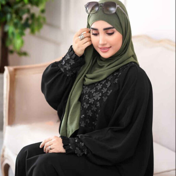 Silk Crepe Fabric Abaya - Black