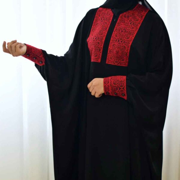 Silk Fabric Floral Embroidery Abaya
