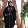 Stylish Butterfly Abaya for Muslim Women – Soft Black Crepe Fabric