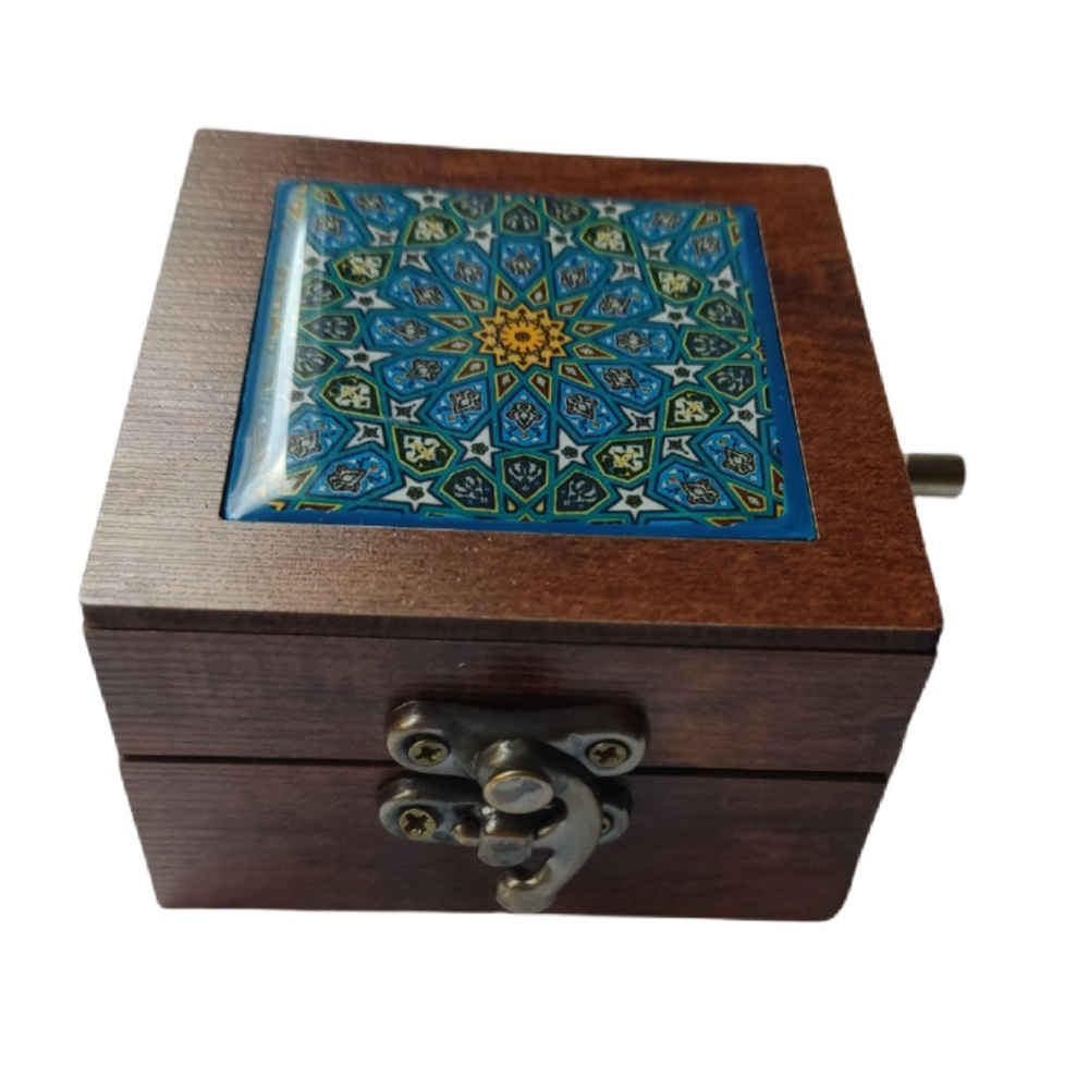 Handcrank Wooden Musical Box Model Sahar