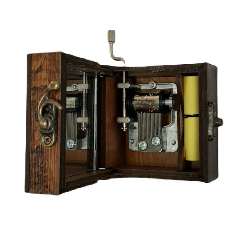 Handcrank Wooden Musical Box Model Sahar