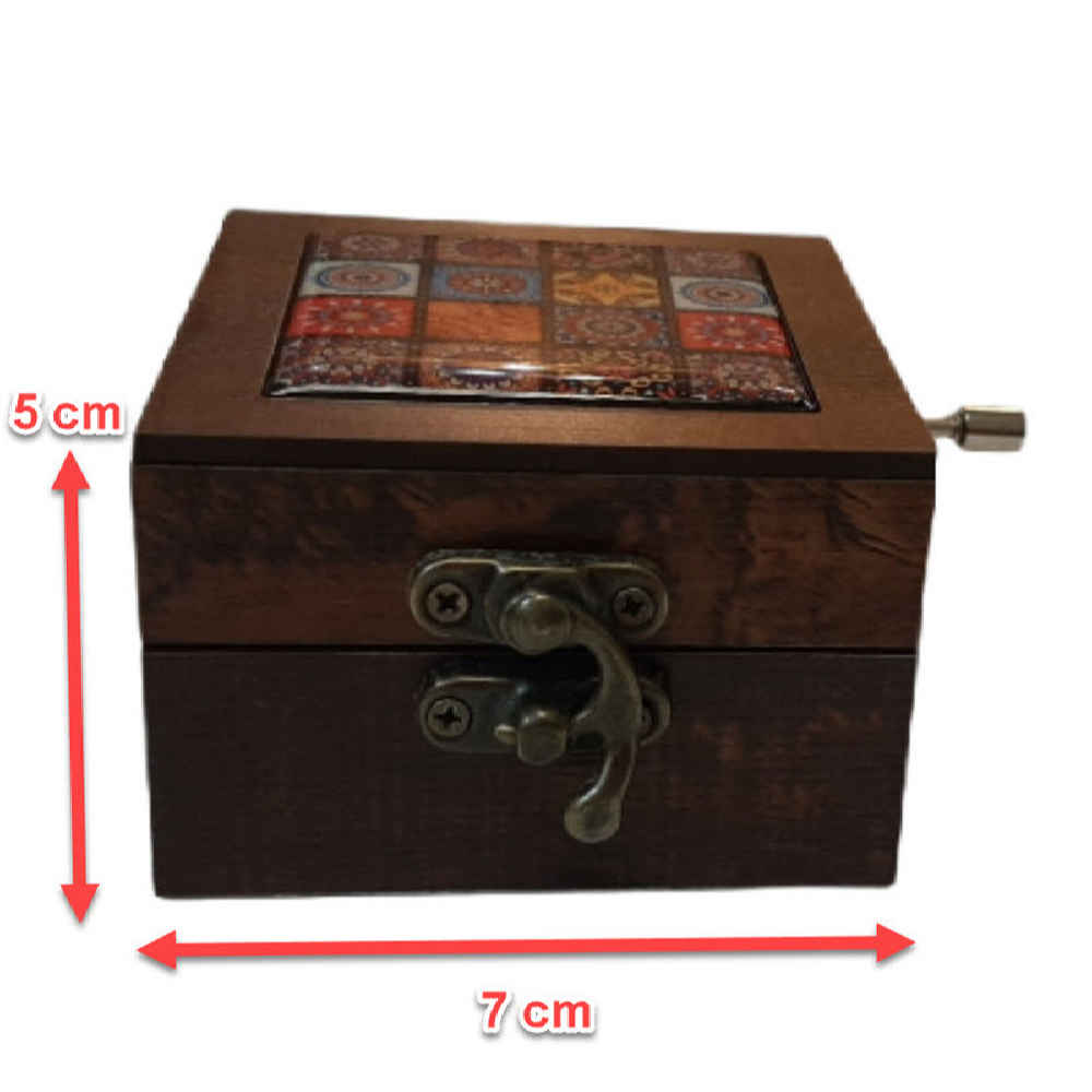 Handcrank Wooden Musical Box Model Parham