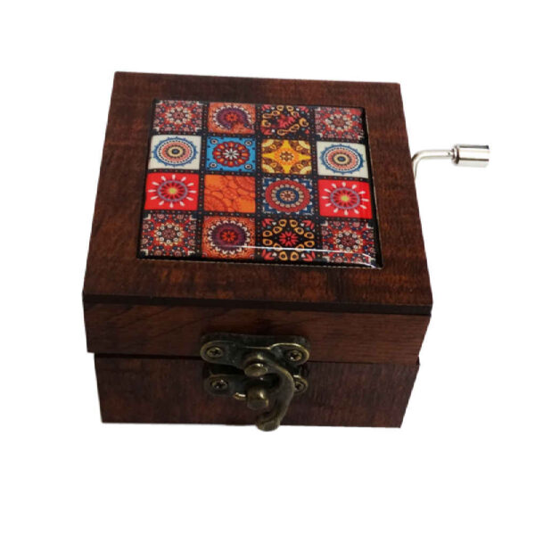 Handcrank Wooden Musical Box Model Hedyeh