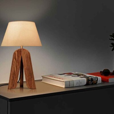 Accent Wooden Table Lamp Handcrafted Messina