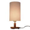 Minimalist Wooden Table Lamp & Bedside Handcrafted with White Shade Mitra