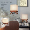 Accent Wooden Table Lamp Handcrafted Square