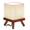 Accent Wooden Table Lamp Handcrafted Square