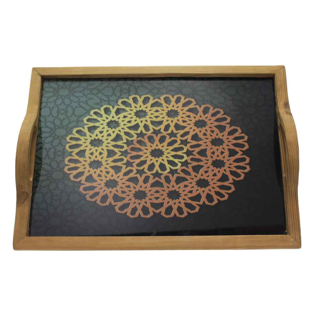 Persian Wooden Serving Tray Model Mandala