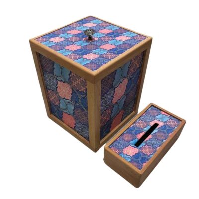 Persian Wooden Waste Basket & Tissue Box Set – Nina