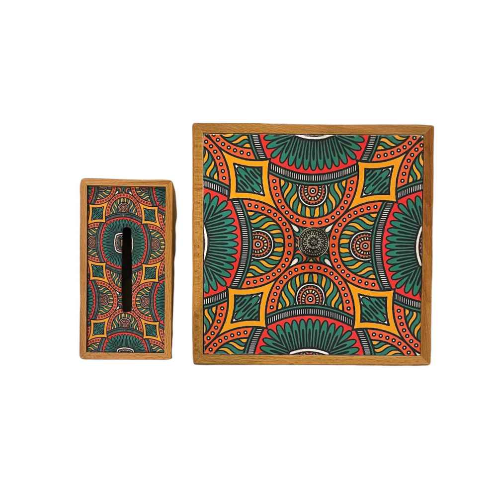 Persian Wooden Waste Basket & Tissue Box Set – Sonati
