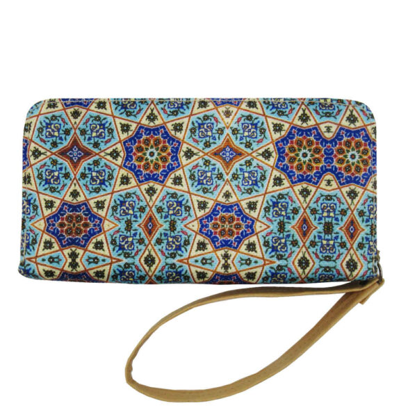Fabric Wallet for Women with Persian Art-Inspired Firoozeh Pattern