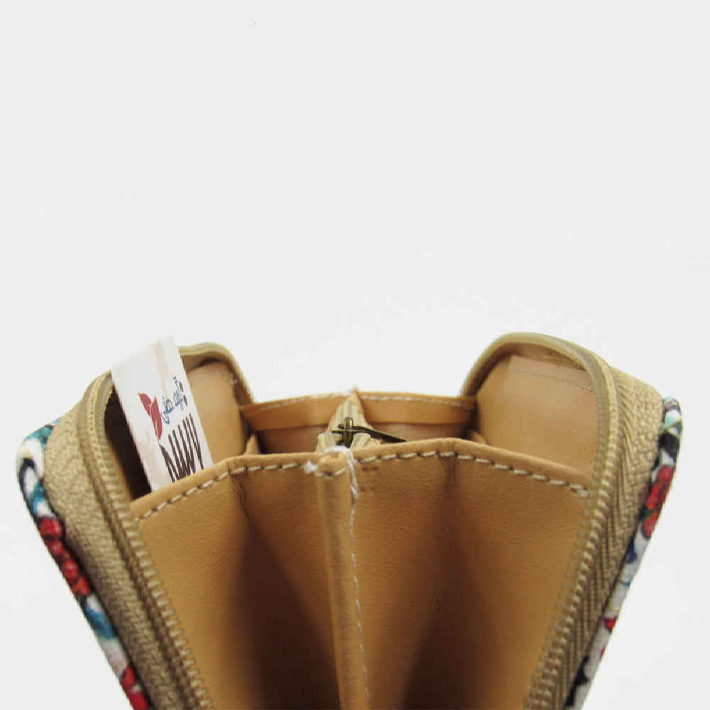 Fabric Wallet for Women with Persian Art-Inspired Firoozeh Pattern