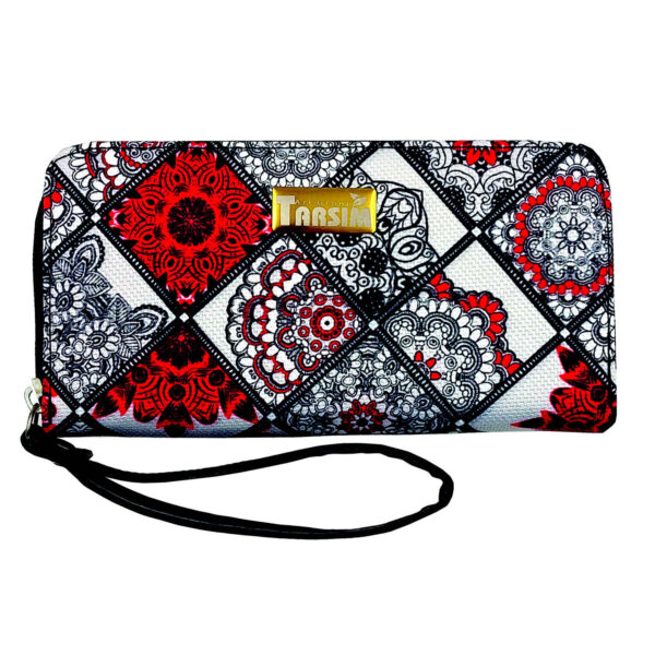 Fabric Wallet for Women with Persian Art-Inspired Bahareh Pattern