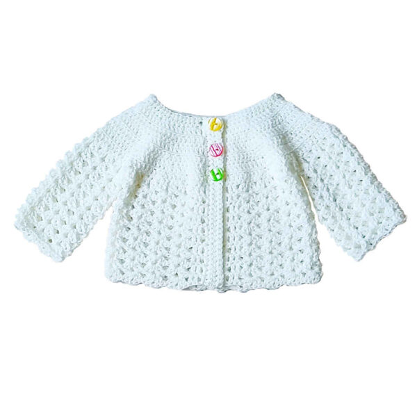 Infant White Knitted Sweater Model Nazanin