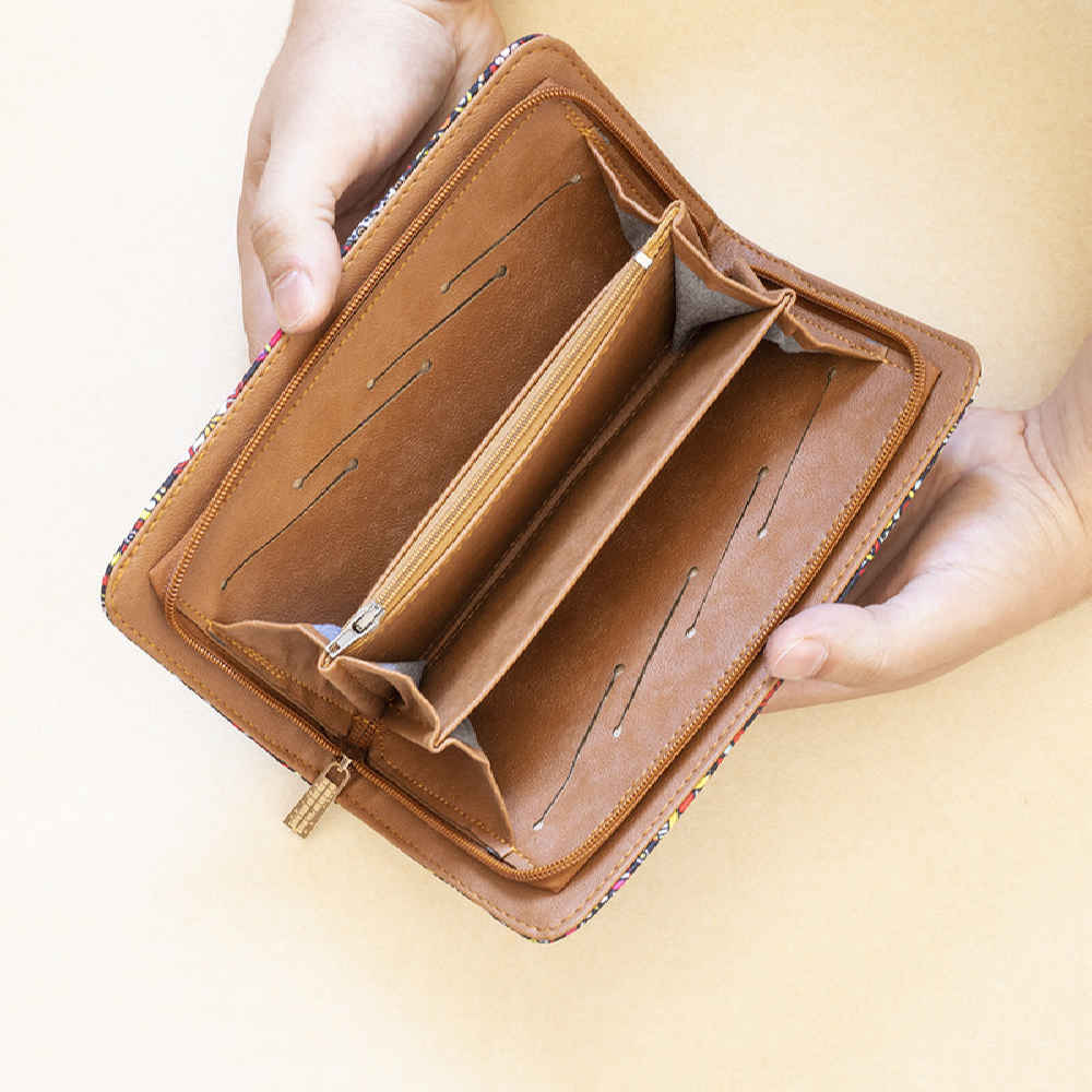 Fabric Wallet for Women with Persian Art-Inspired Parham Pattern