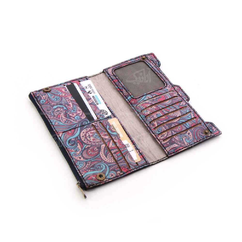 Fabric Wallet for Women with Persian Art-Inspired Nikoo Pattern