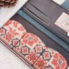 Persian Leather Long Wallet for Women with Saadat Design